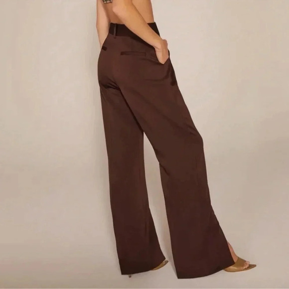 New Favorite Daughter Anthropologie The Favorite Pants Split High Rise Brown 0 - Picture 11 of 17
